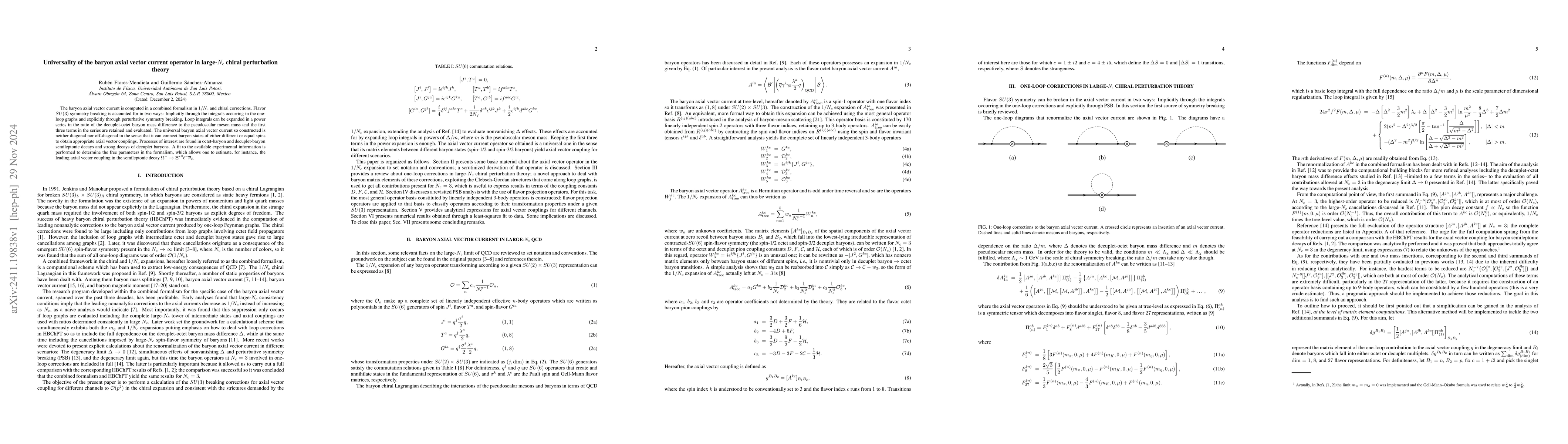 Thumbnail for Universality of the baryon axial vector current operator in large-$N_c$
  chiral perturbation theory