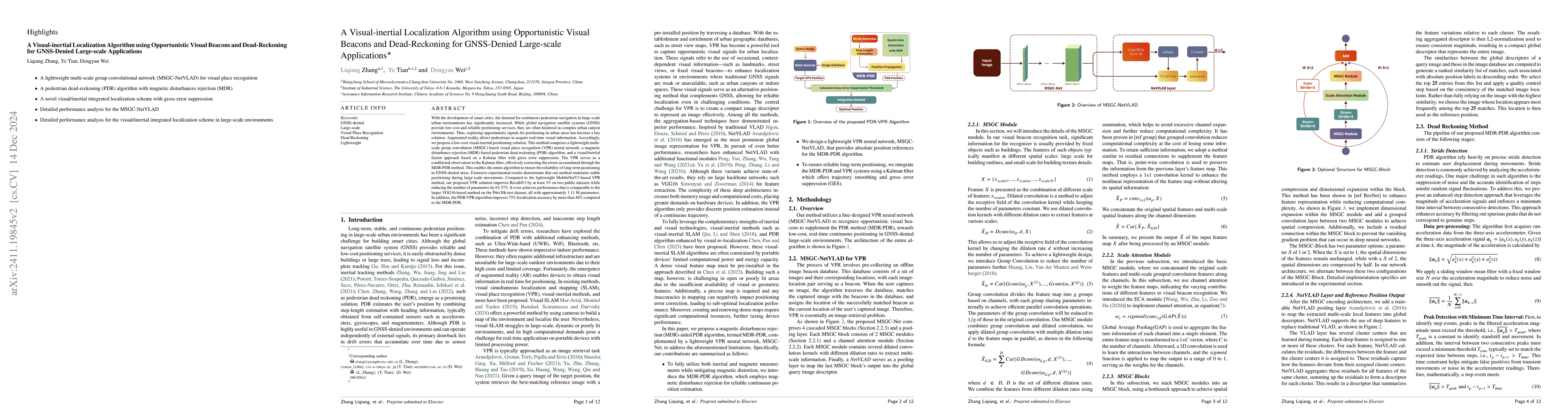 Thumbnail for A Visual-inertial Localization Algorithm using Opportunistic Visual
  Beacons and Dead-Reckoning for GNSS-Denied Large-scale Applications