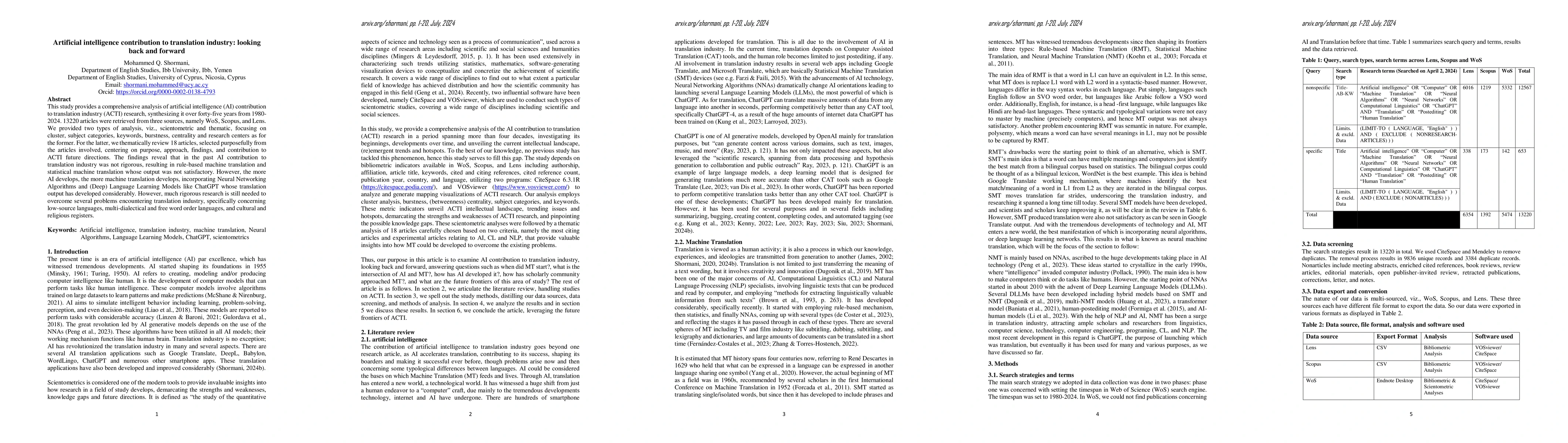 Thumbnail for Artificial intelligence contribution to translation industry: looking
  back and forward