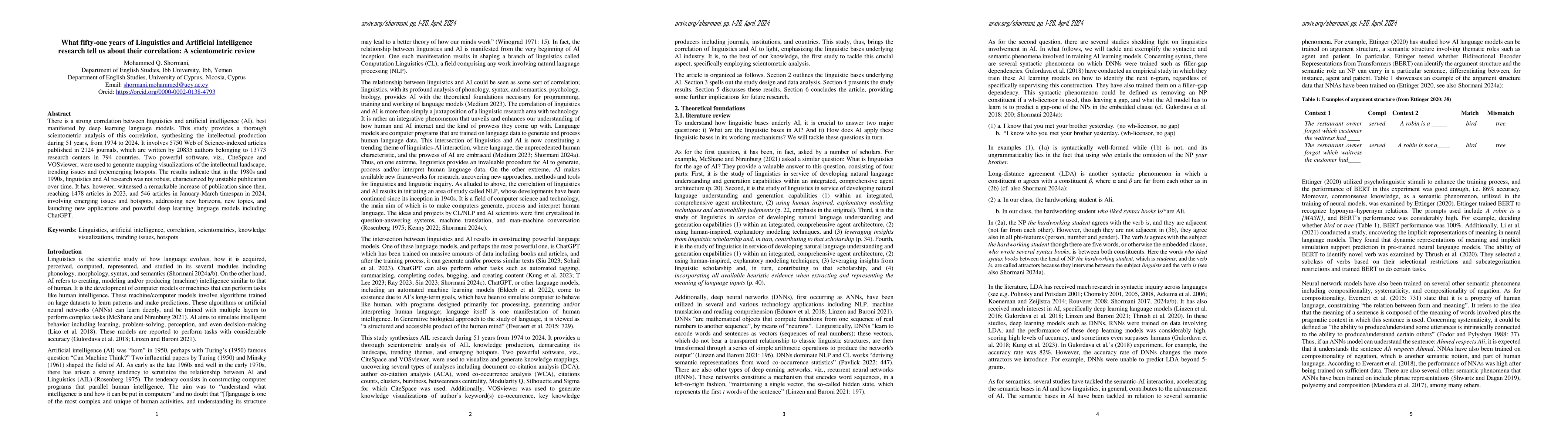 Thumbnail for What fifty-one years of Linguistics and Artificial Intelligence research
  tell us about their correlation: A scientometric review