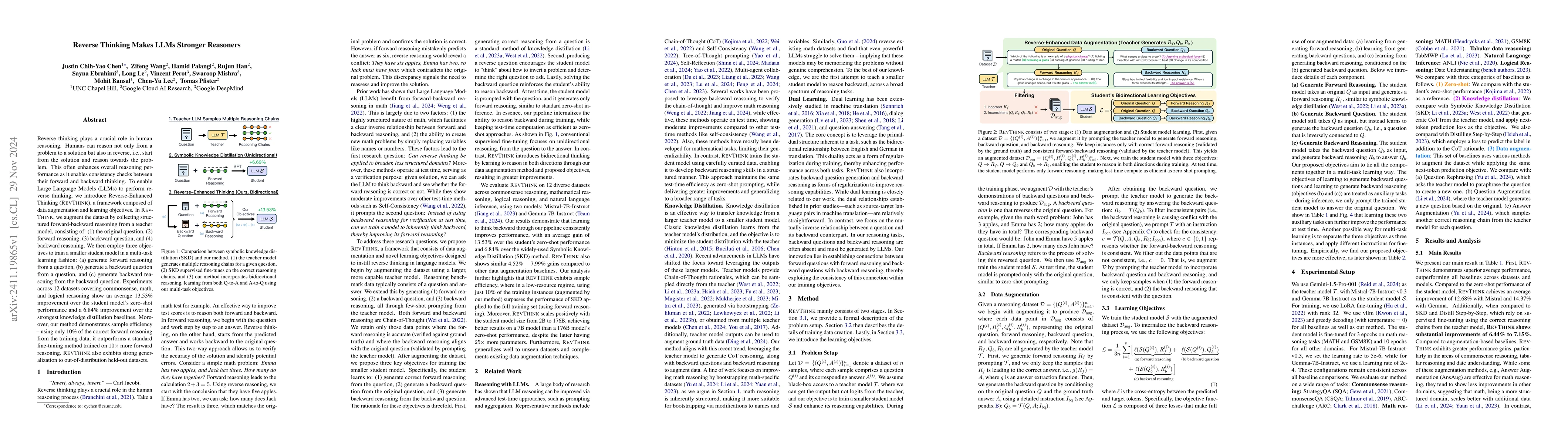 Thumbnail for Reverse Thinking Makes LLMs Stronger Reasoners