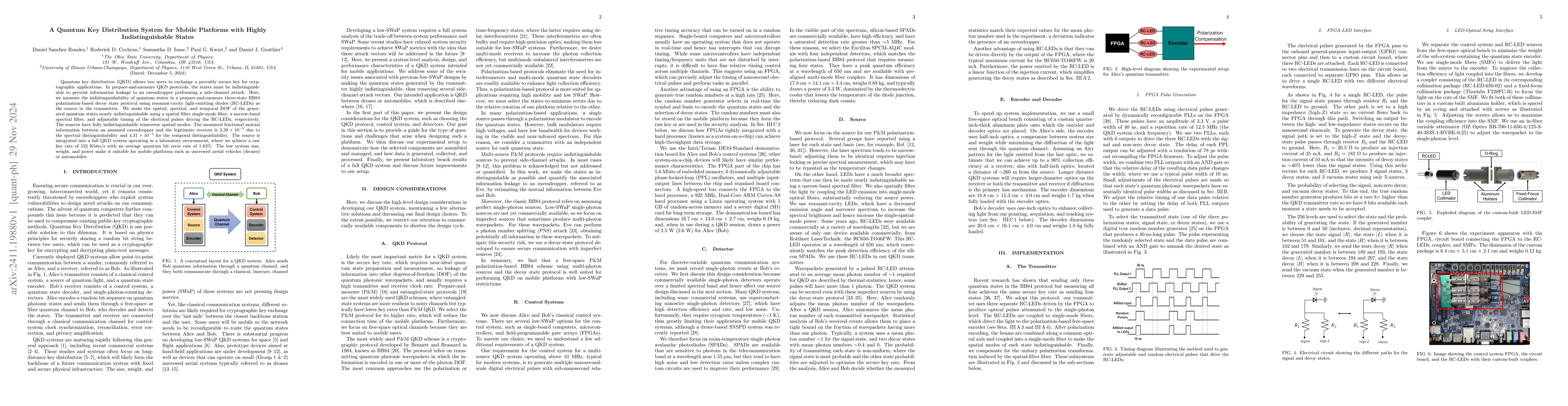 Thumbnail for A Quantum Key Distribution System for Mobile Platforms with Highly
  Indistinguishable States