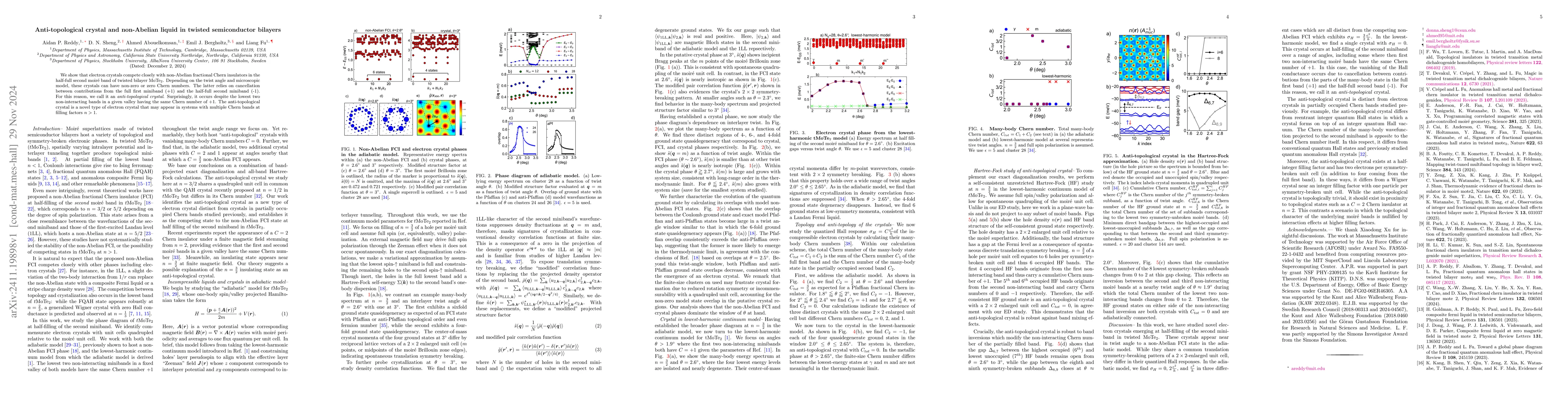 Thumbnail for Anti-topological crystal and non-Abelian liquid in twisted semiconductor
  bilayers