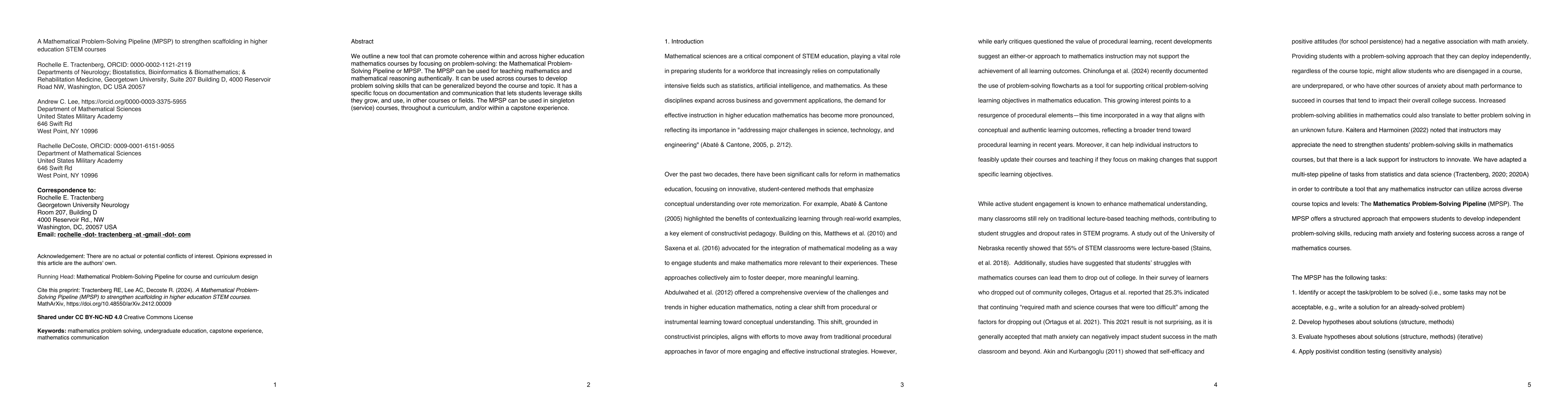Thumbnail for A Mathematical Problem-Solving Pipeline (MPSP) to strengthen scaffolding
  in higher education STEM courses