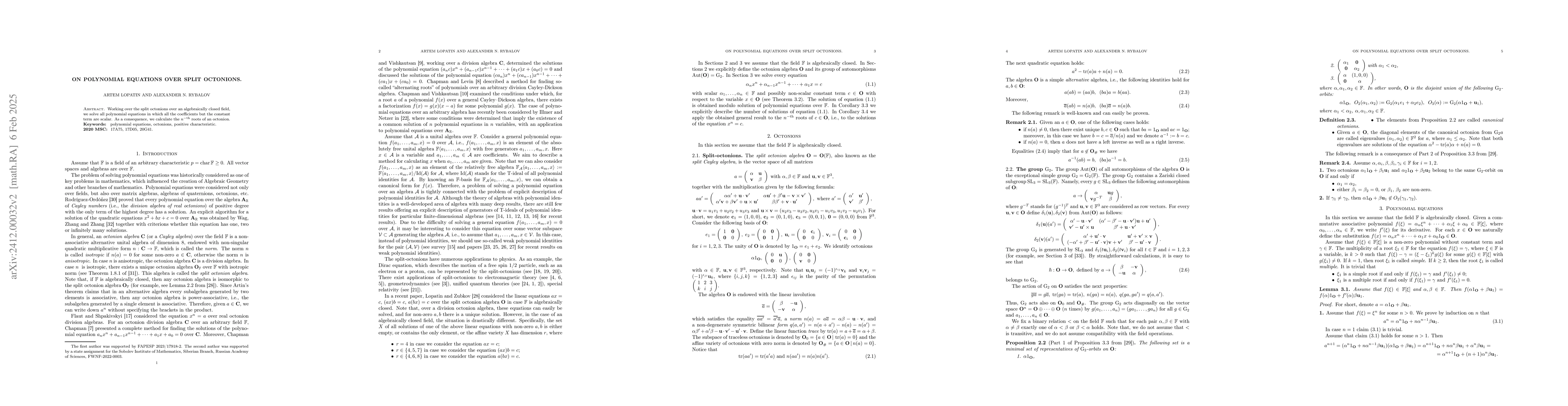 Thumbnail for On polynomial equations over split octonions