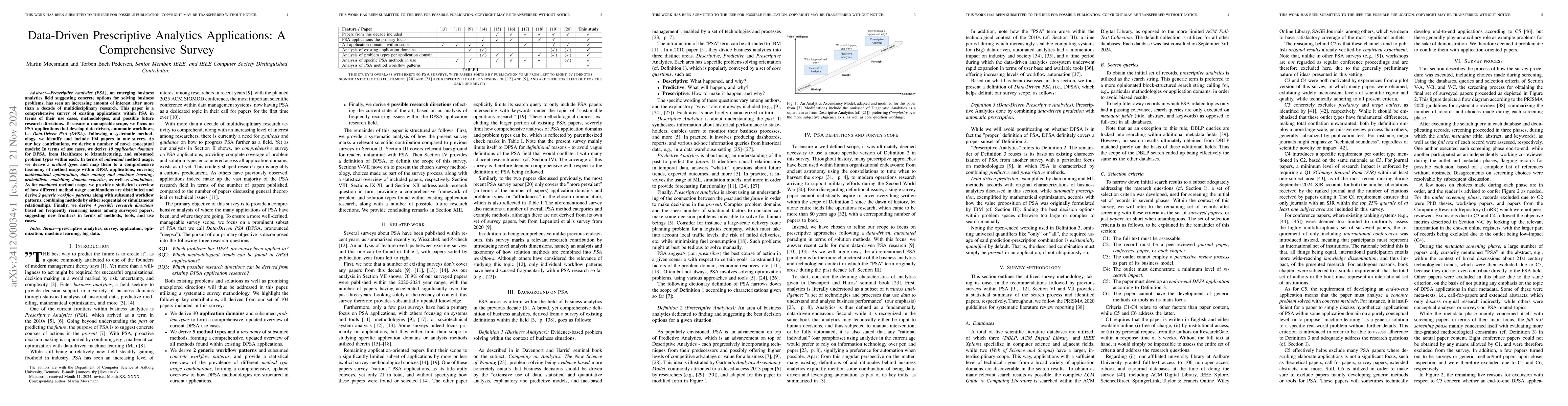 Thumbnail for Data-Driven Prescriptive Analytics Applications: A Comprehensive Survey