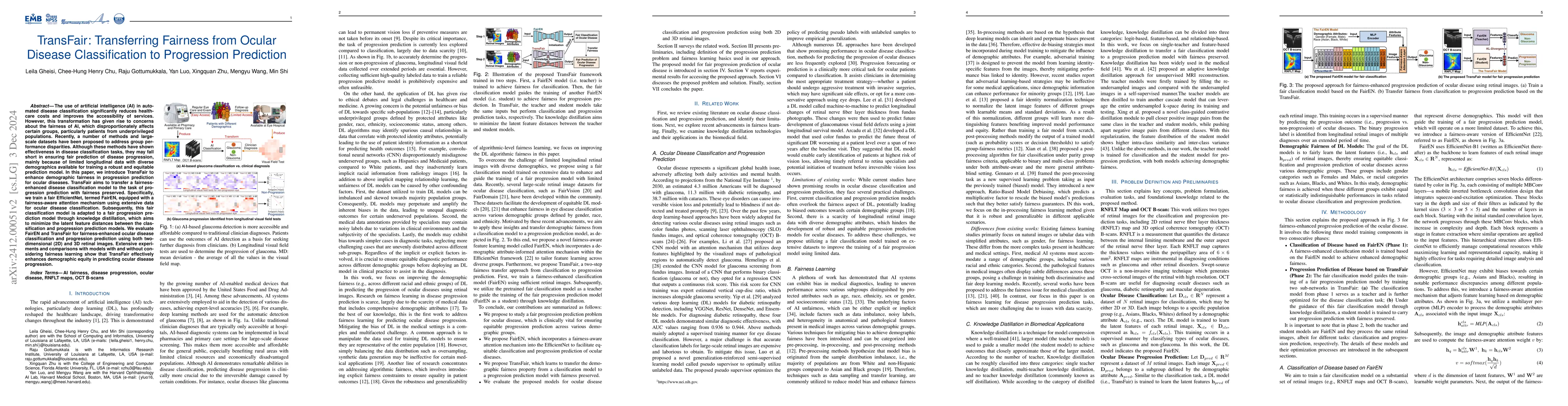 Thumbnail for TransFair: Transferring Fairness from Ocular Disease Classification to
  Progression Prediction