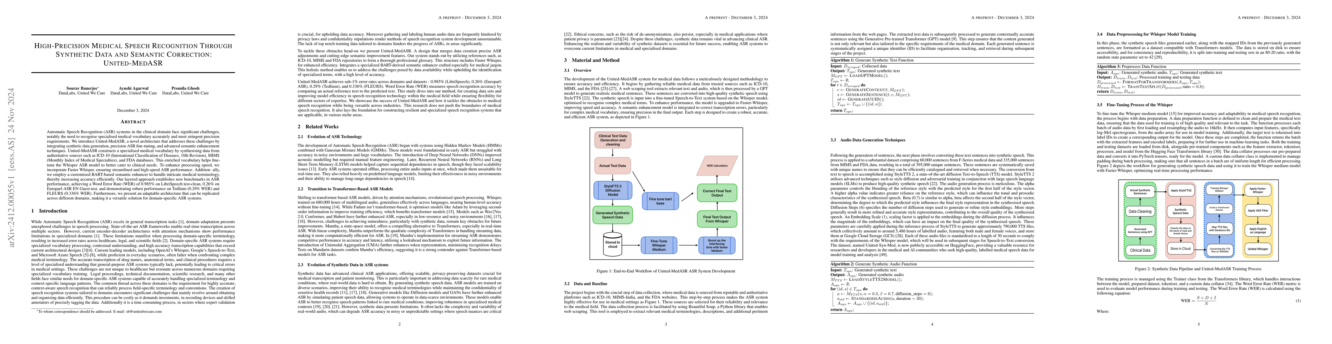 Thumbnail for High-precision medical speech recognition through synthetic data and
  semantic correction: UNITED-MEDASR