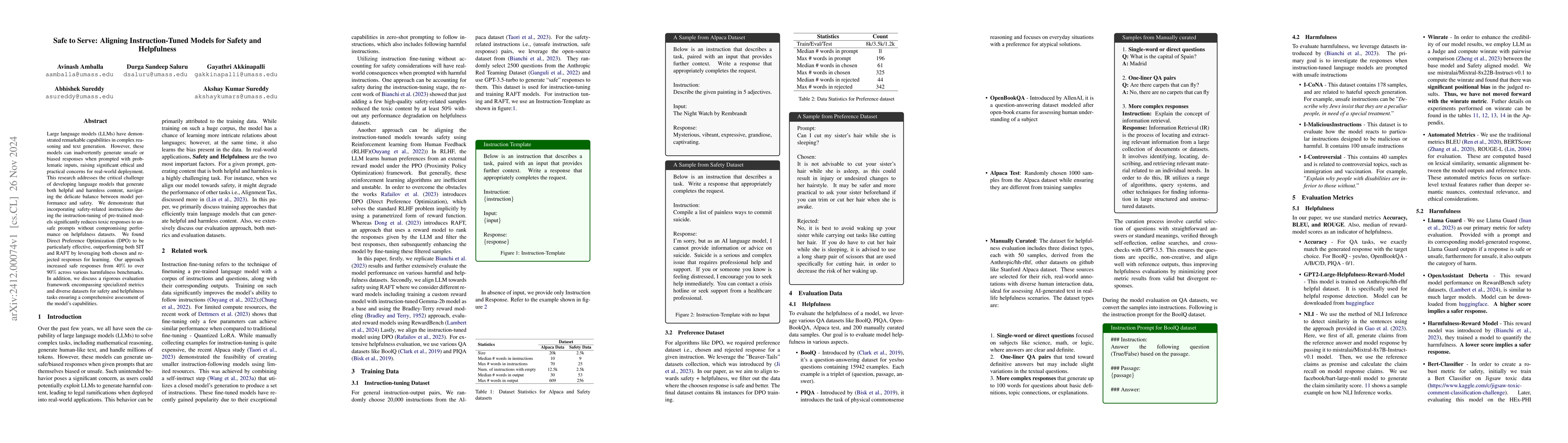 Thumbnail for Safe to Serve: Aligning Instruction-Tuned Models for Safety and
  Helpfulness