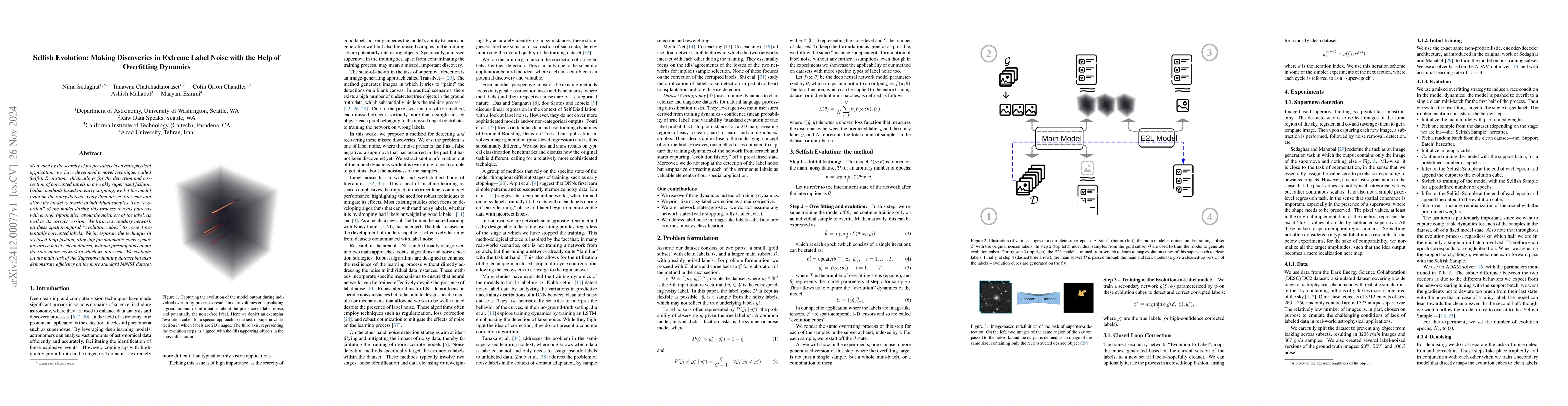 Thumbnail for Selfish Evolution: Making Discoveries in Extreme Label Noise with the
  Help of Overfitting Dynamics