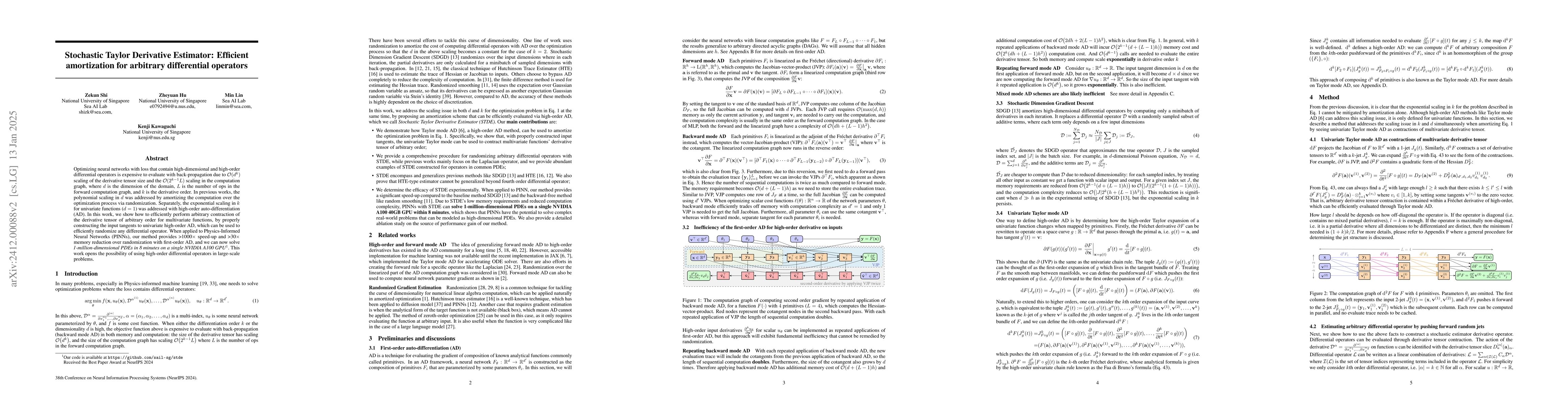 Thumbnail for Stochastic Taylor Derivative Estimator: Efficient amortization for
  arbitrary differential operators