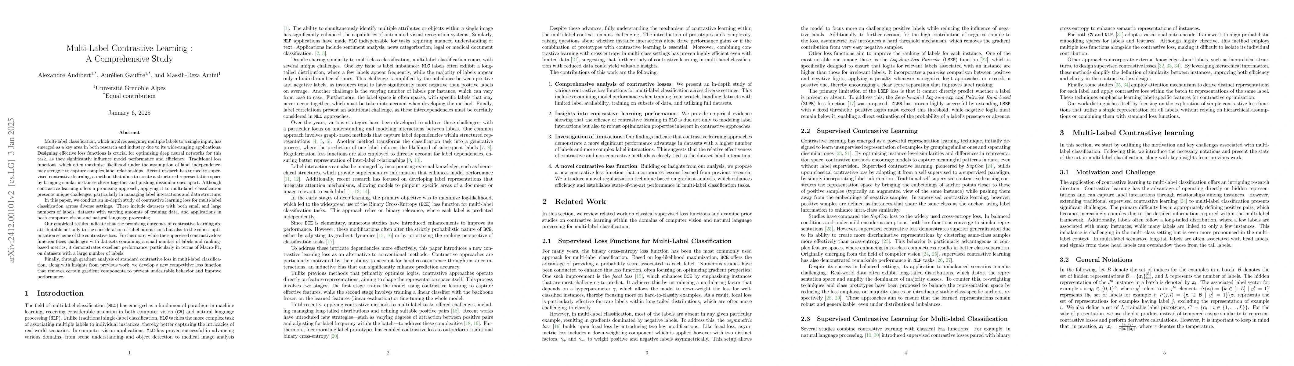 Thumbnail for Multi-Label Contrastive Learning : A Comprehensive Study
