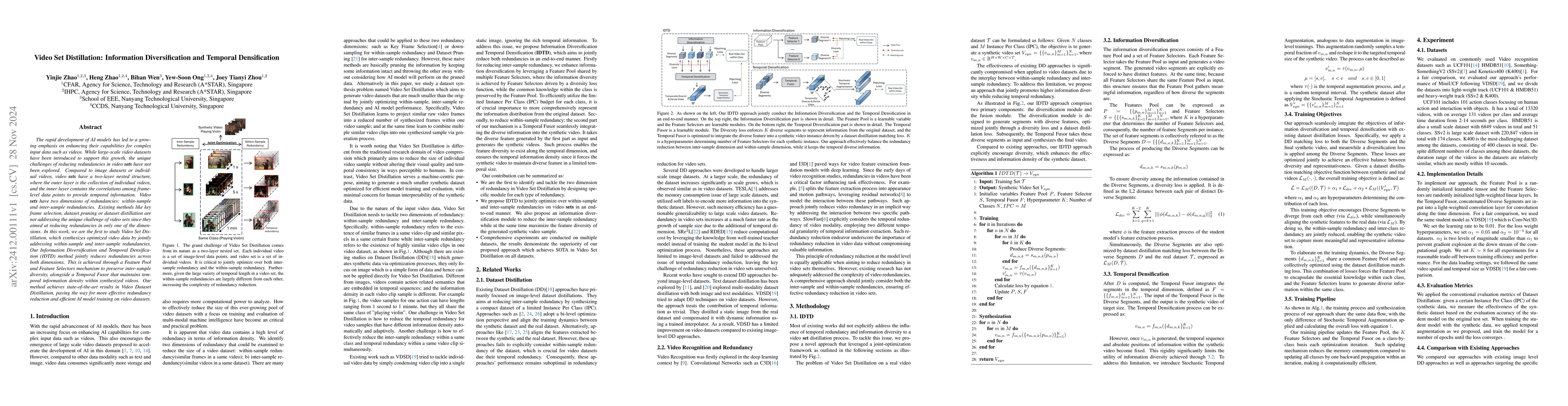 Thumbnail for Video Set Distillation: Information Diversification and Temporal
  Densification