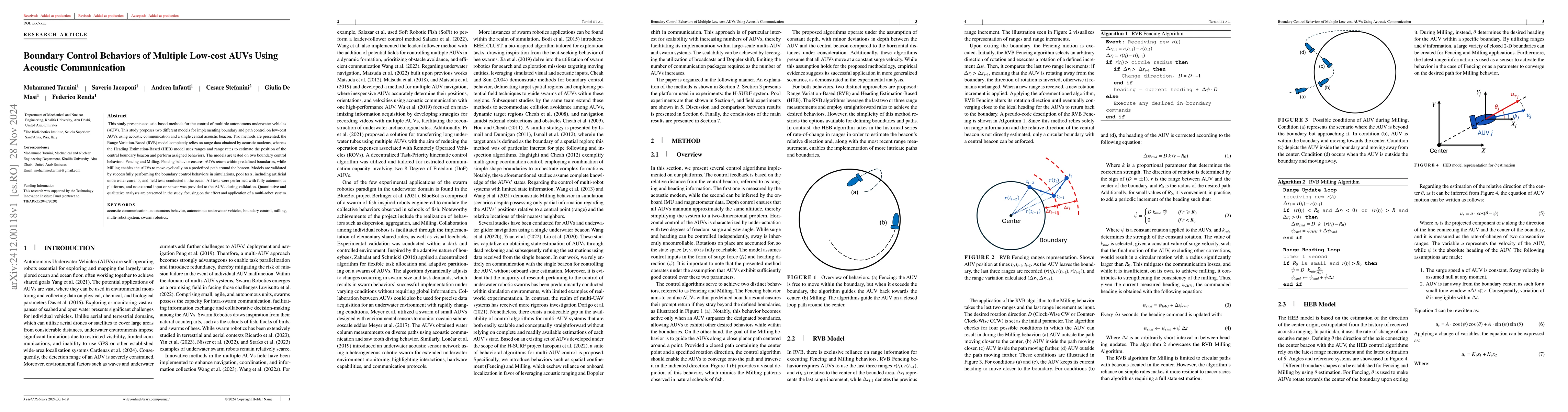 Thumbnail for Boundary Control Behaviors of Multiple Low-cost AUVs Using Acoustic
  Communication