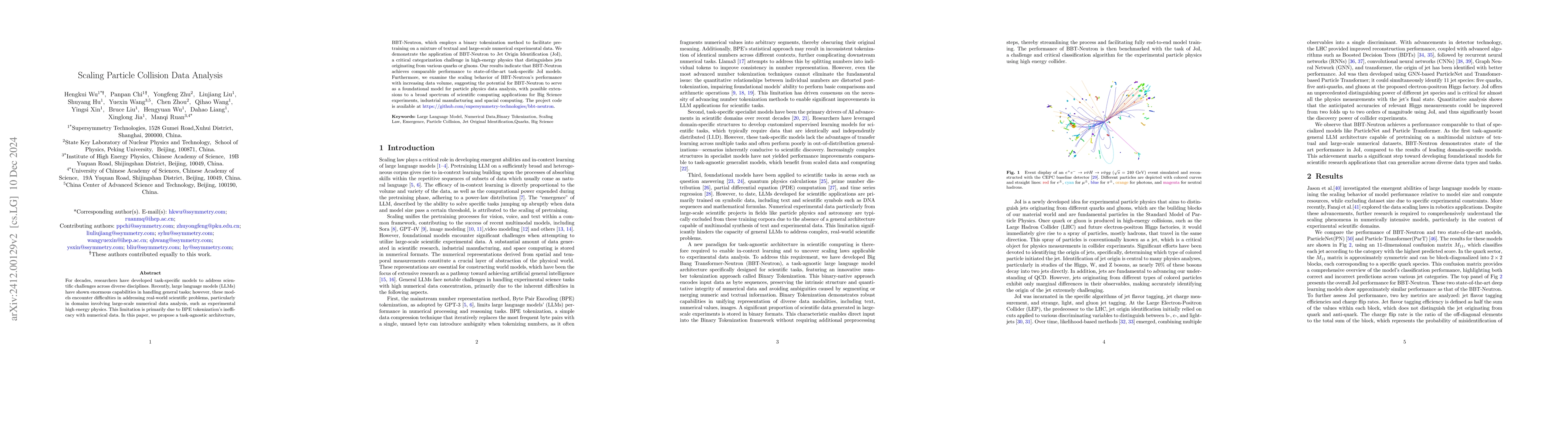 Thumbnail for Scaling Particle Collision Data Analysis