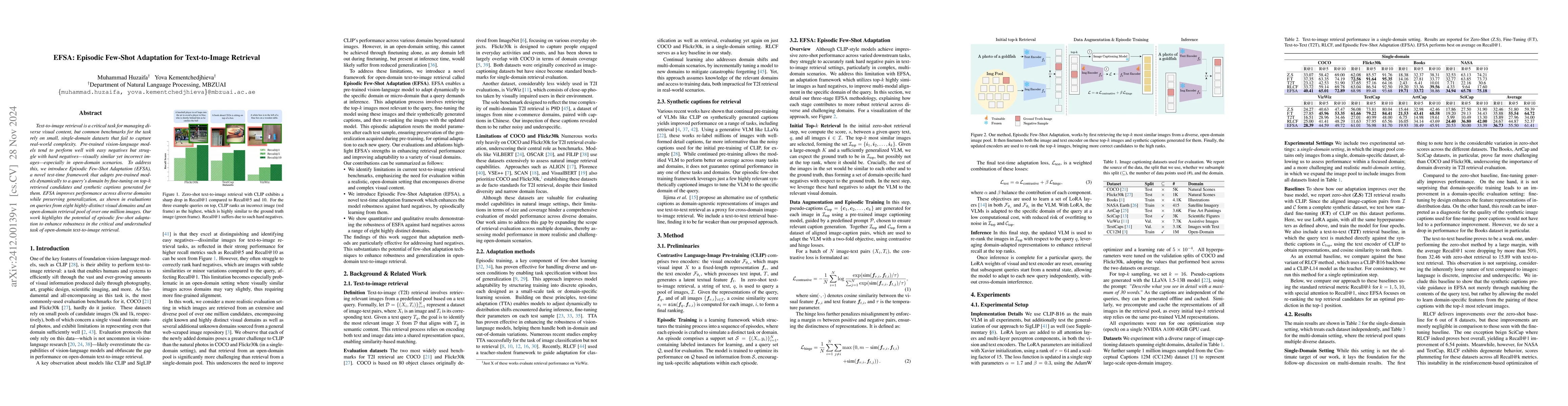 Thumbnail for EFSA: Episodic Few-Shot Adaptation for Text-to-Image Retrieval