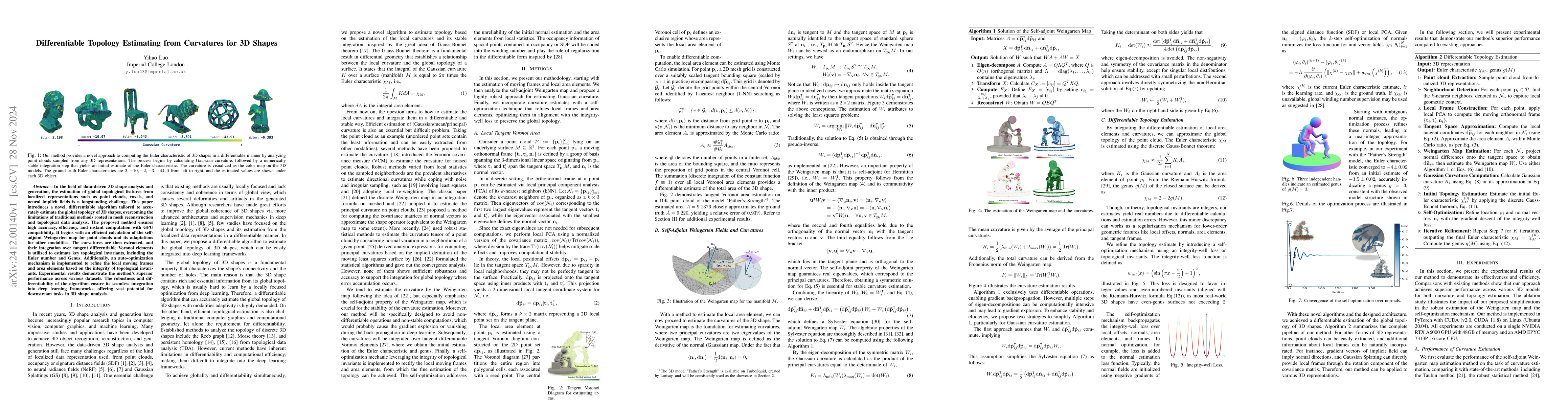 Thumbnail for Differentiable Topology Estimating from Curvatures for 3D Shapes
