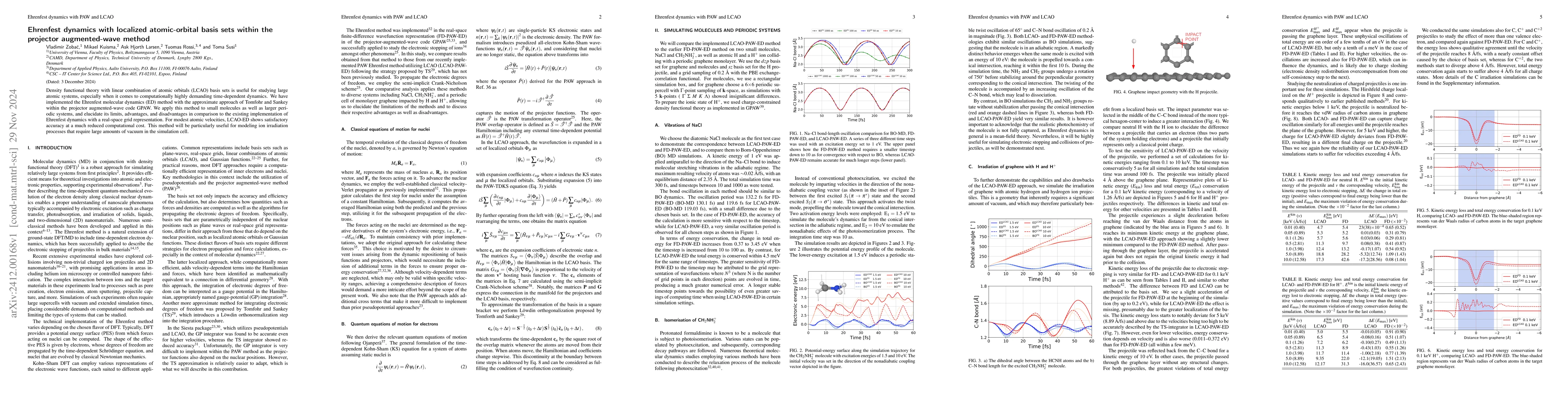 Thumbnail for Ehrenfest dynamics with localized atomic-orbital basis sets within the
  projector augmented-wave method