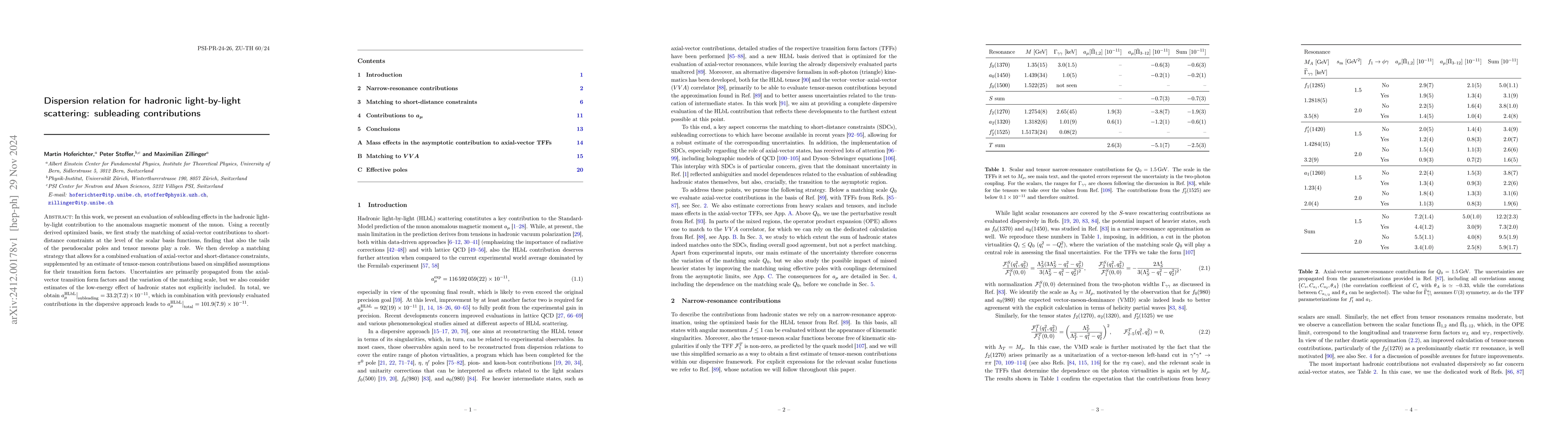 Thumbnail for Dispersion relation for hadronic light-by-light scattering: subleading
  contributions