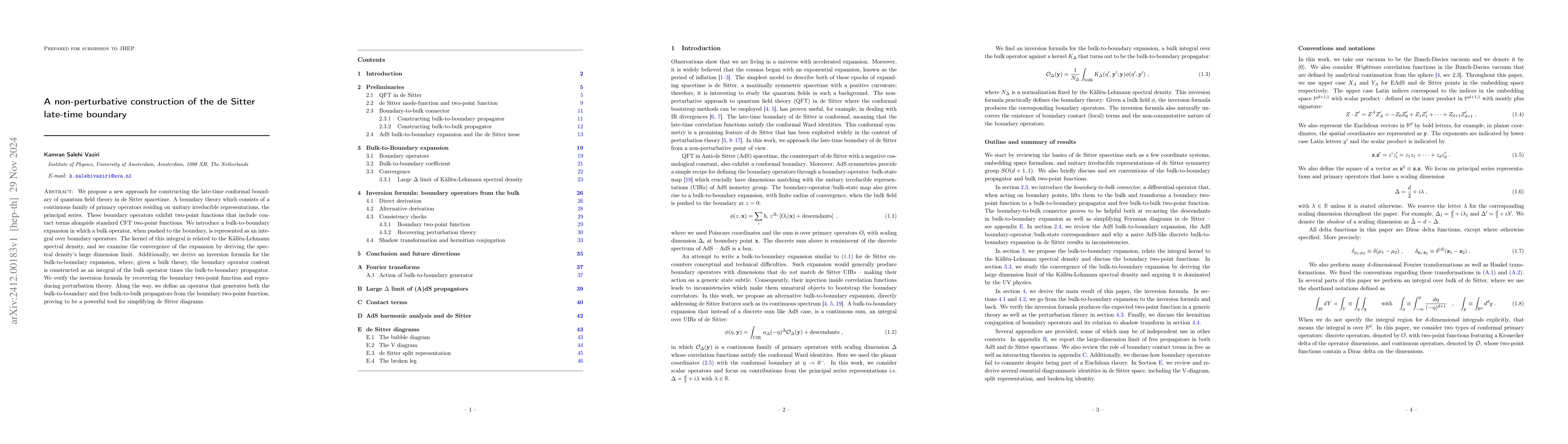 Thumbnail for A non-perturbative construction of the de Sitter late-time boundary