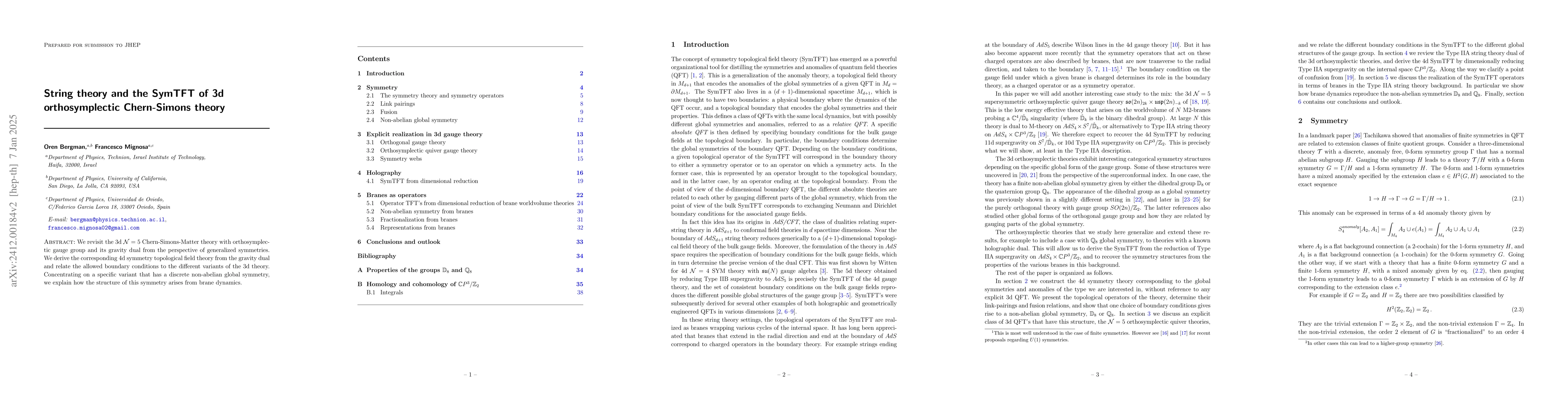 Thumbnail for String theory and the SymTFT of 3d orthosymplectic Chern-Simons theory