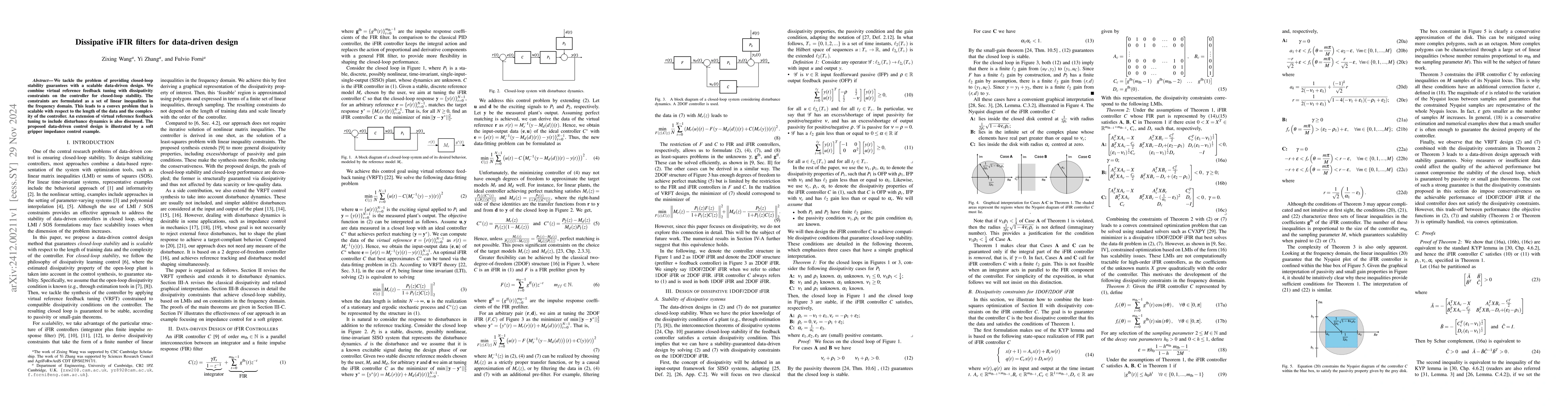 Thumbnail for Dissipative iFIR filters for data-driven design