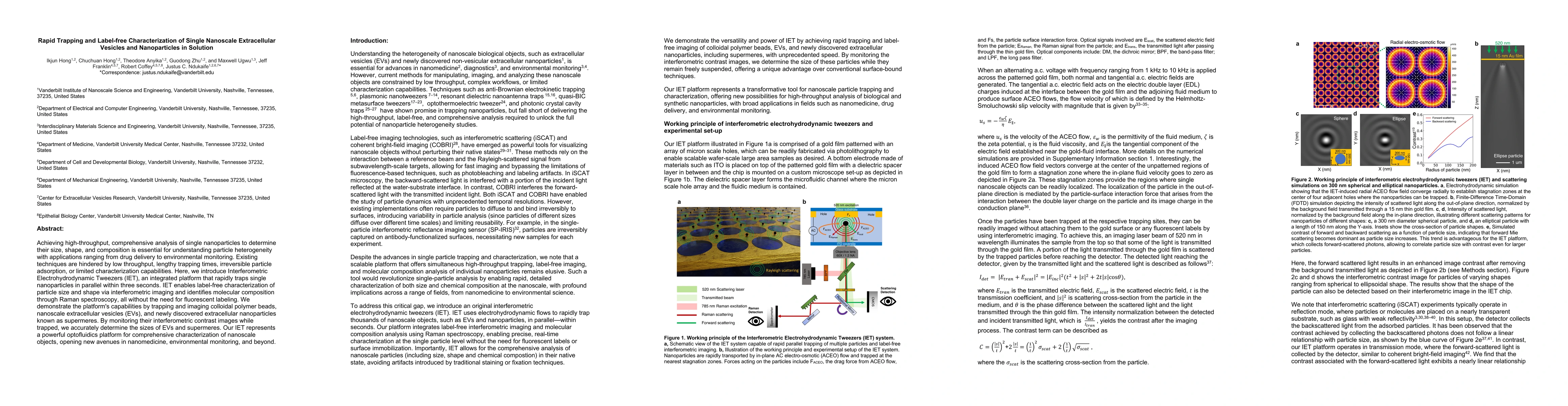 Thumbnail for Rapid Trapping and Label-free Characterization of Single Nanoscale
  Extracellular Vesicles and Nanoparticles in Solution