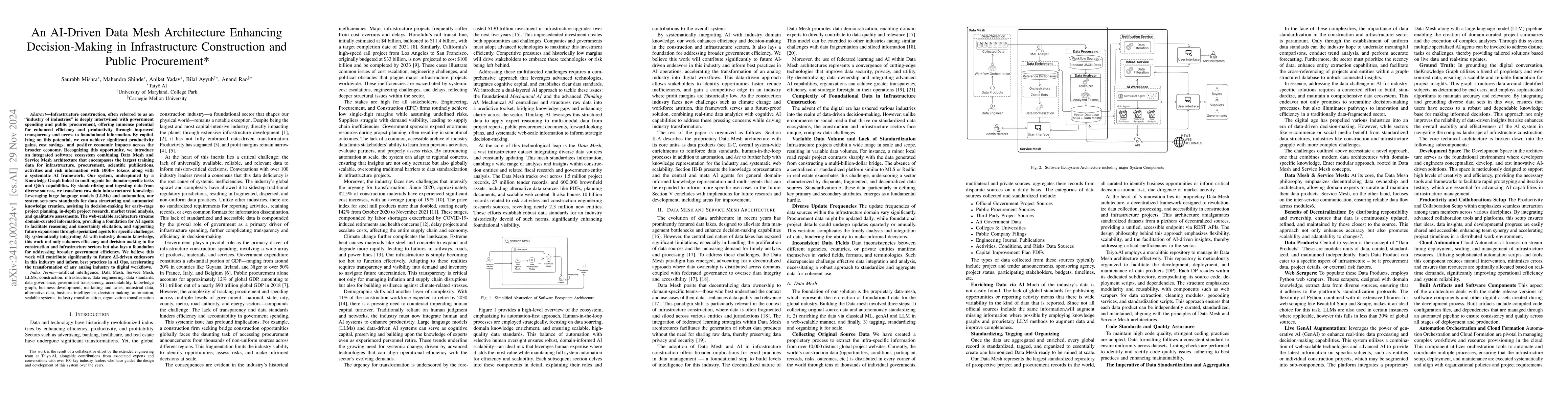 Thumbnail for An AI-Driven Data Mesh Architecture Enhancing Decision-Making in
  Infrastructure Construction and Public Procurement