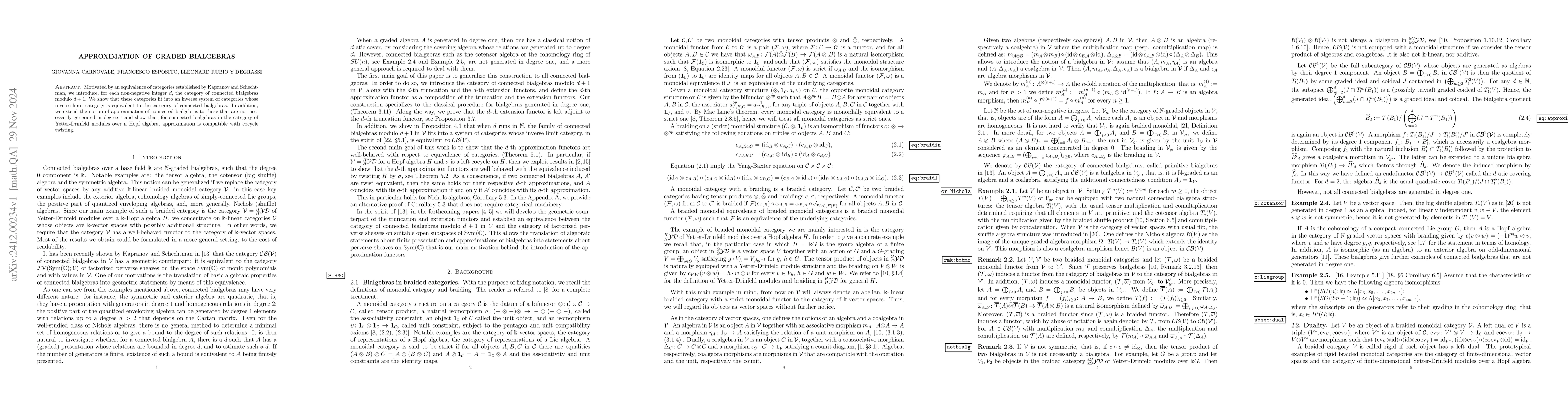 Thumbnail for Approximation of graded bialgebras