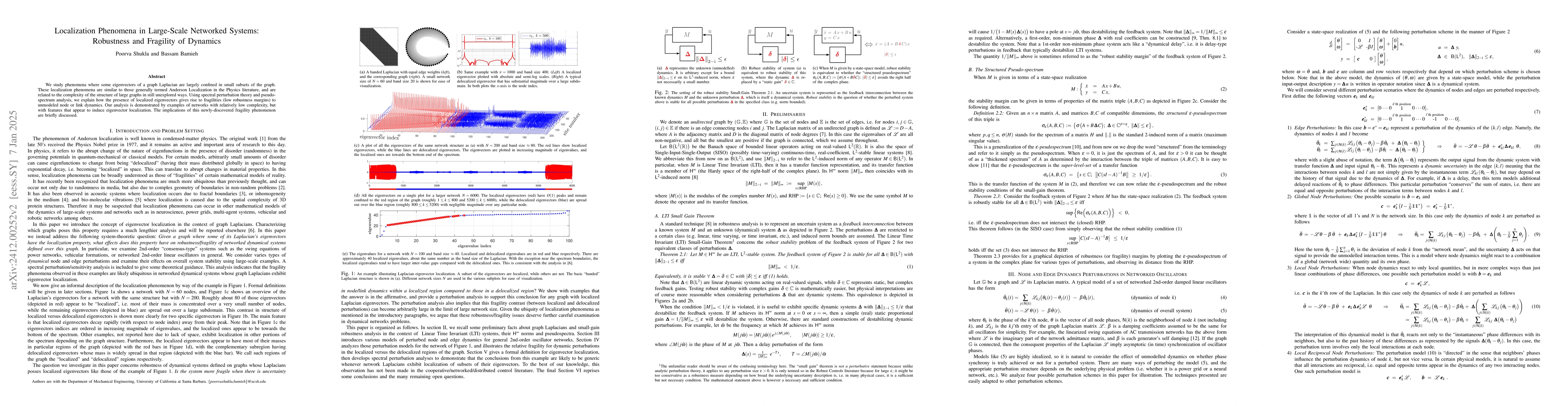 Thumbnail for Localization Phenomena in Large-Scale Networked Systems: Implications
  for Fragility