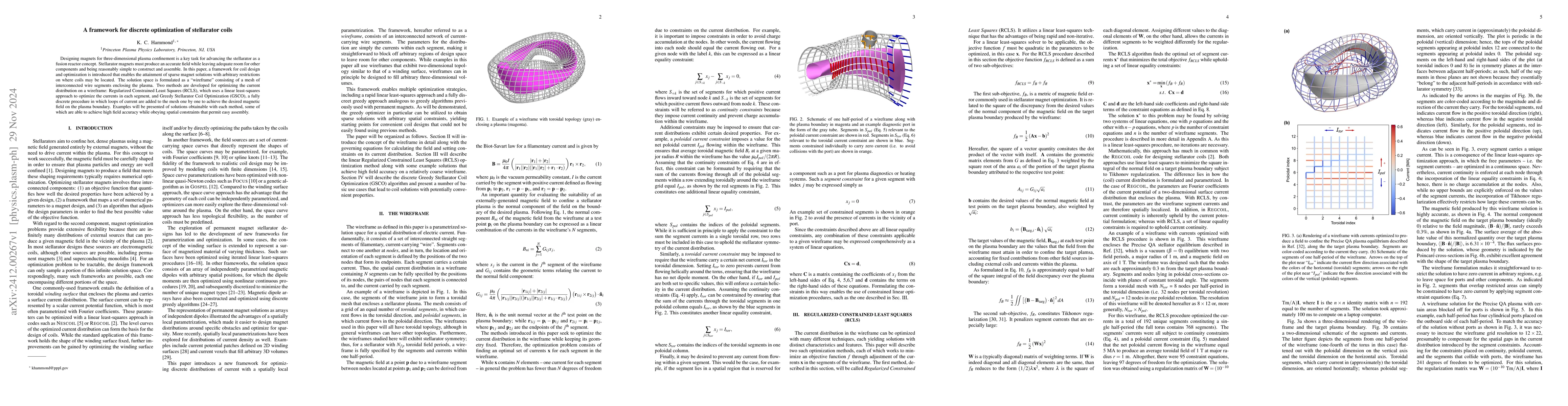 Thumbnail for A framework for discrete optimization of stellarator coils