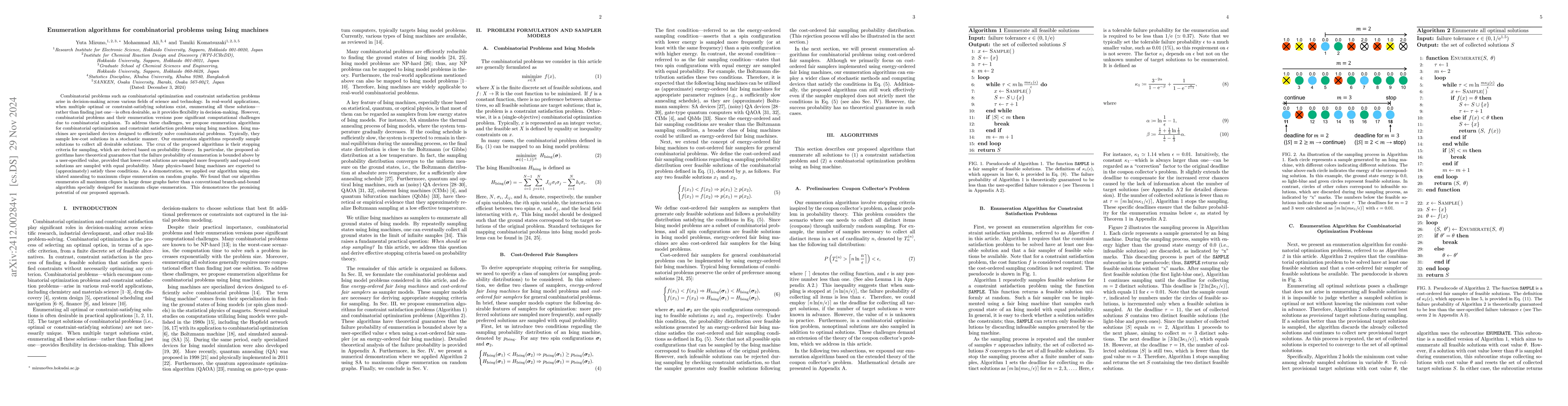 Thumbnail for Enumeration algorithms for combinatorial problems using Ising machines