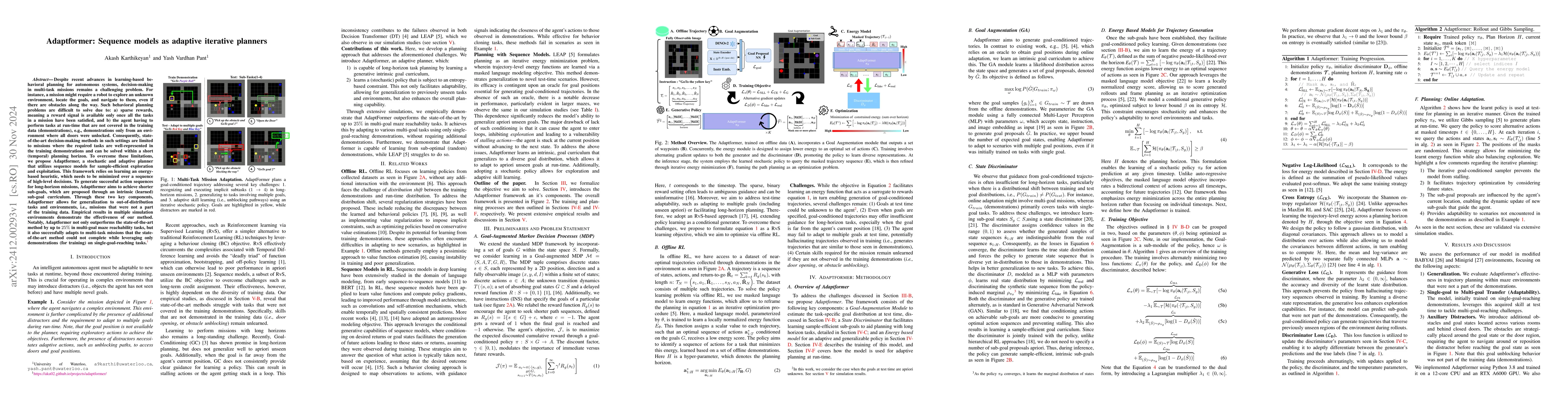 Thumbnail for Adaptformer: Sequence models as adaptive iterative planners