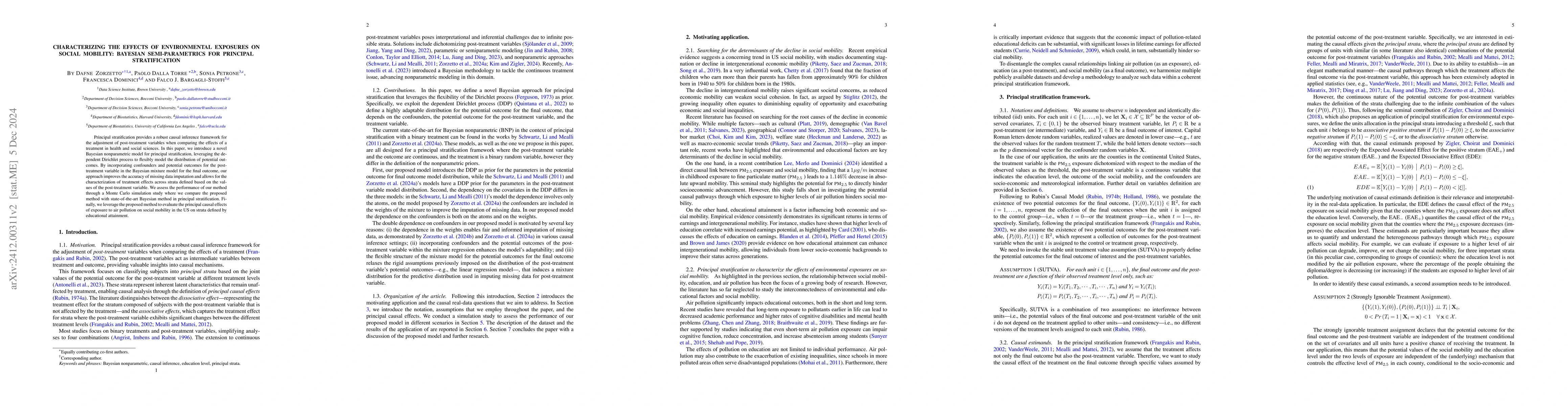 Thumbnail for Characterizing the Effects of Environmental Exposures on Social
  Mobility: Bayesian Semi-parametrics for Principal Stratification