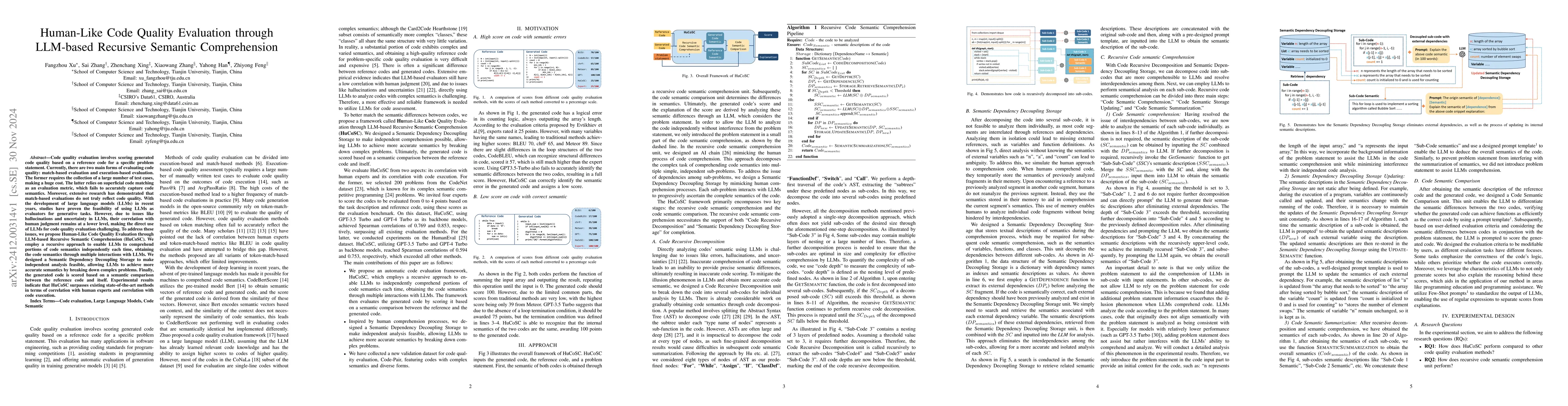 Thumbnail for Human-Like Code Quality Evaluation through LLM-based Recursive Semantic
  Comprehension