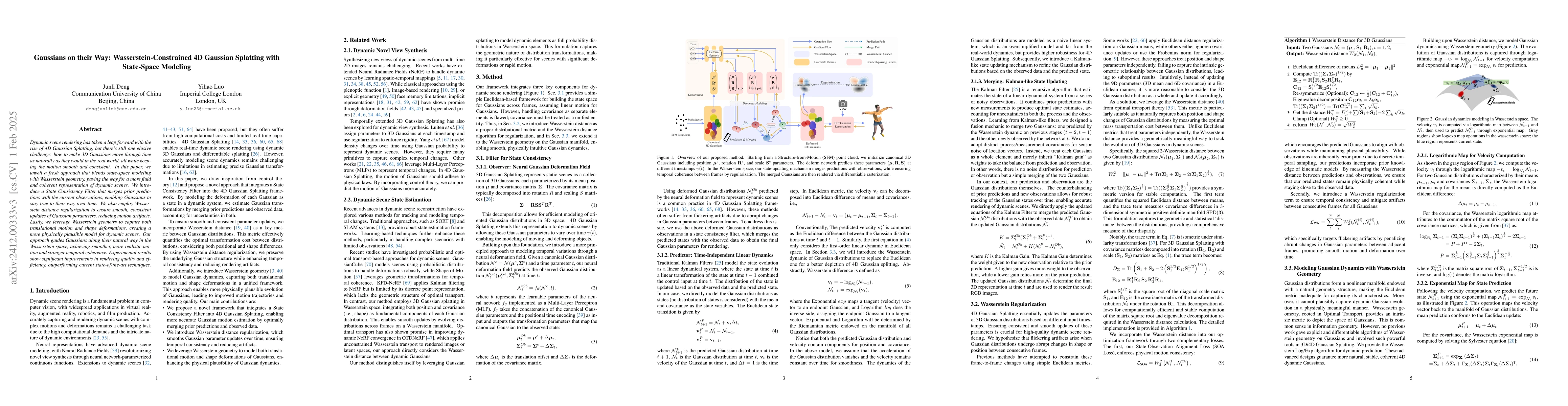 Thumbnail for Gaussians on their Way: Wasserstein-Constrained 4D Gaussian Splatting
  with State-Space Modeling