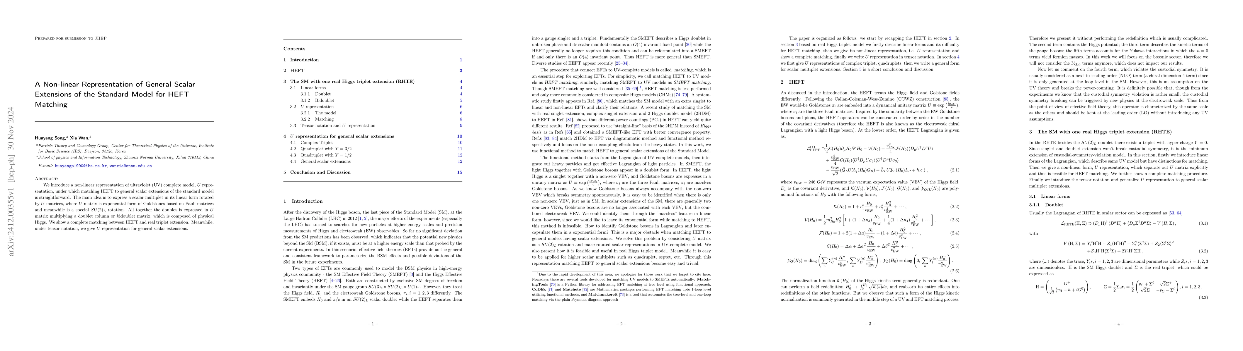 Thumbnail for A Non-linear Representation of General Scalar Extensions of the Standard
  Model for HEFT Matching