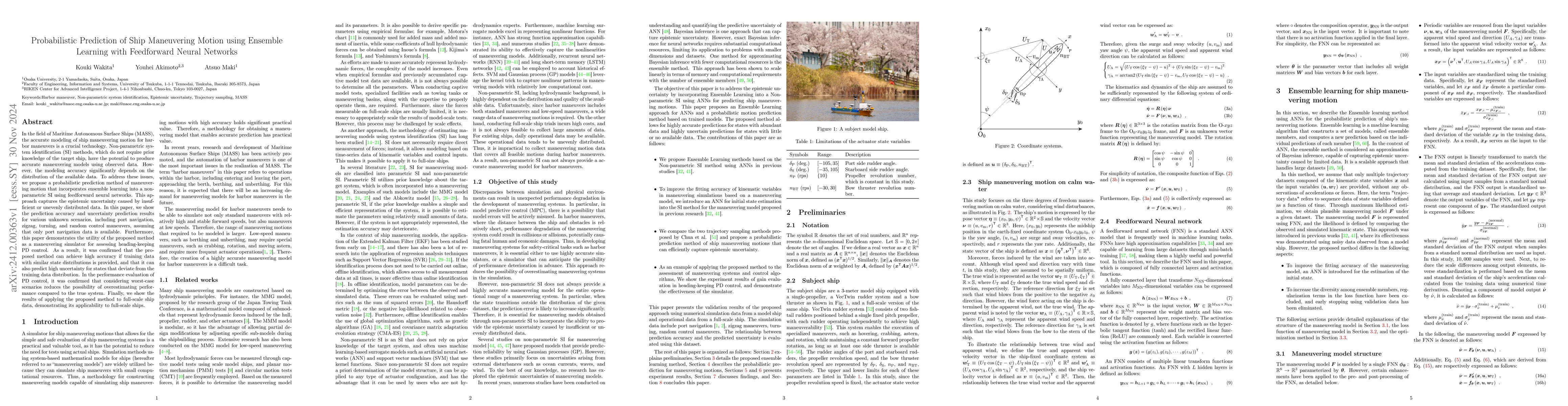 Thumbnail for Probabilistic Prediction of Ship Maneuvering Motion using Ensemble
  Learning with Feedforward Neural Networks