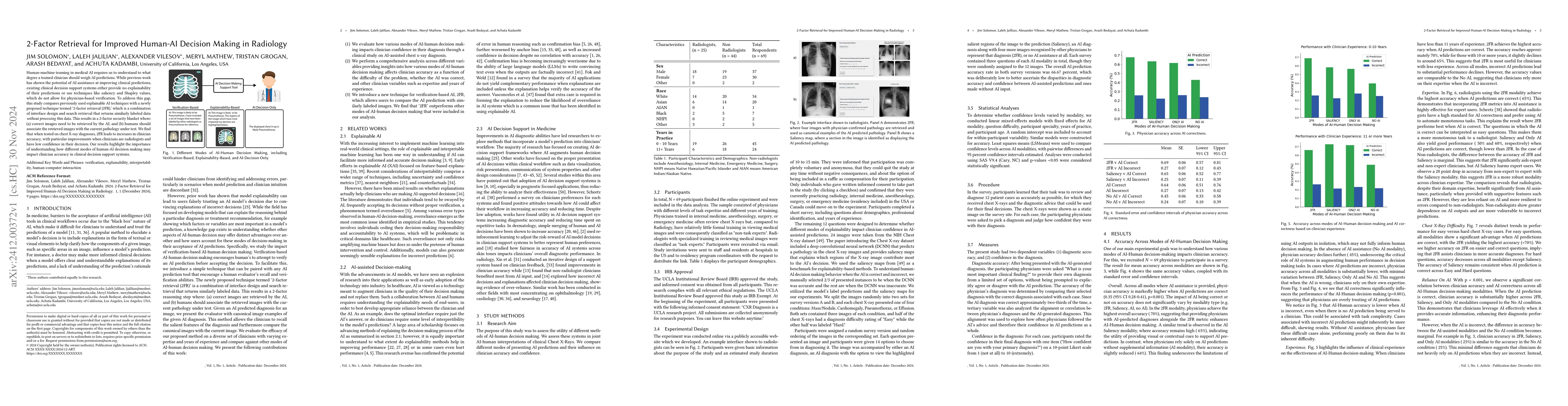 Thumbnail for 2-Factor Retrieval for Improved Human-AI Decision Making in Radiology