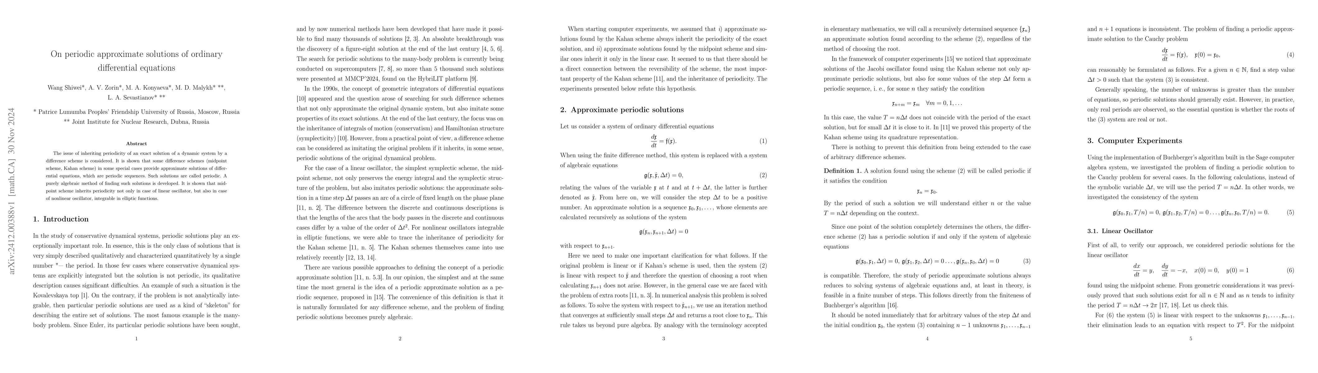 Thumbnail for On periodic approximate solutions of ordinary differential equations