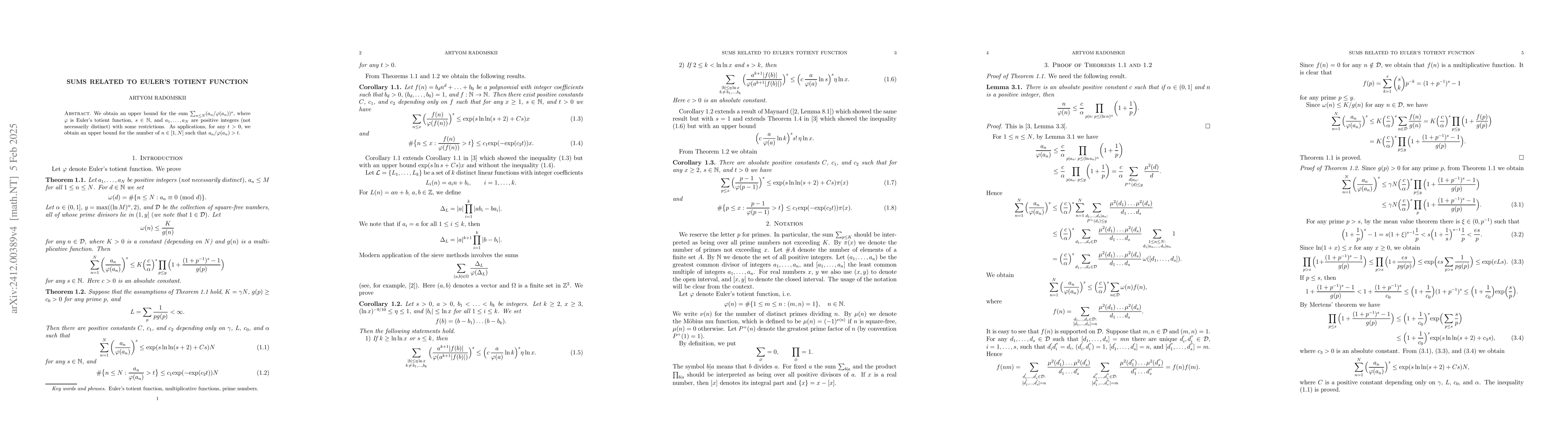 Thumbnail for Sums related to Euler's totient function