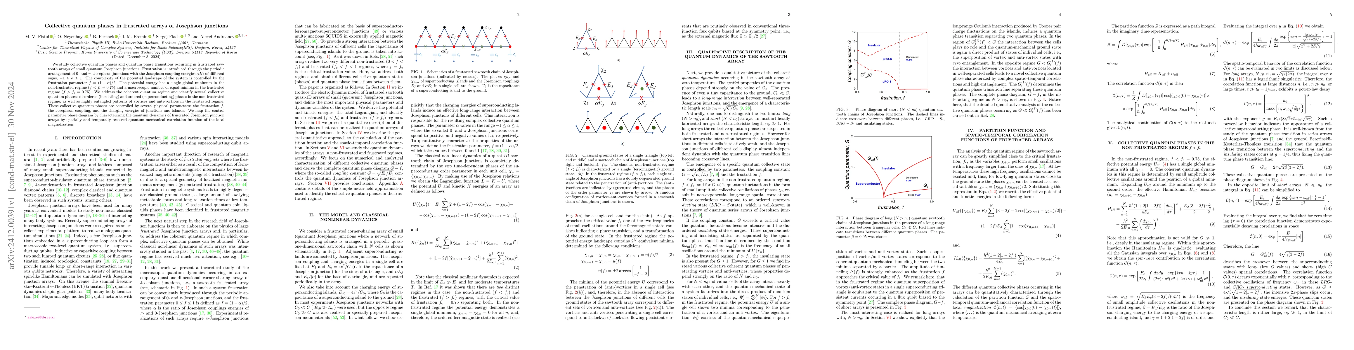 Thumbnail for Collective quantum phases in frustrated arrays of Josephson junctions