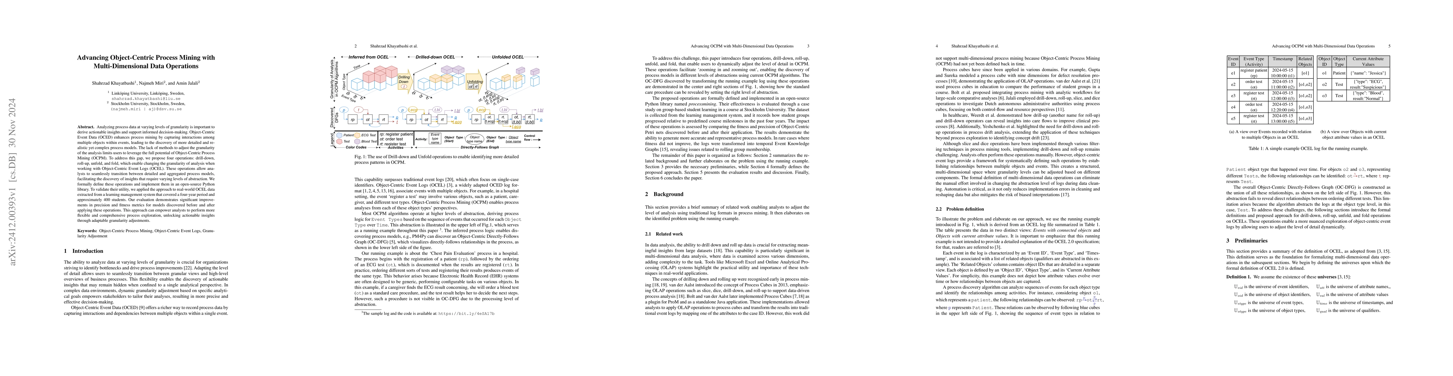 Thumbnail for Advancing Object-Centric Process Mining with Multi-Dimensional Data
  Operations