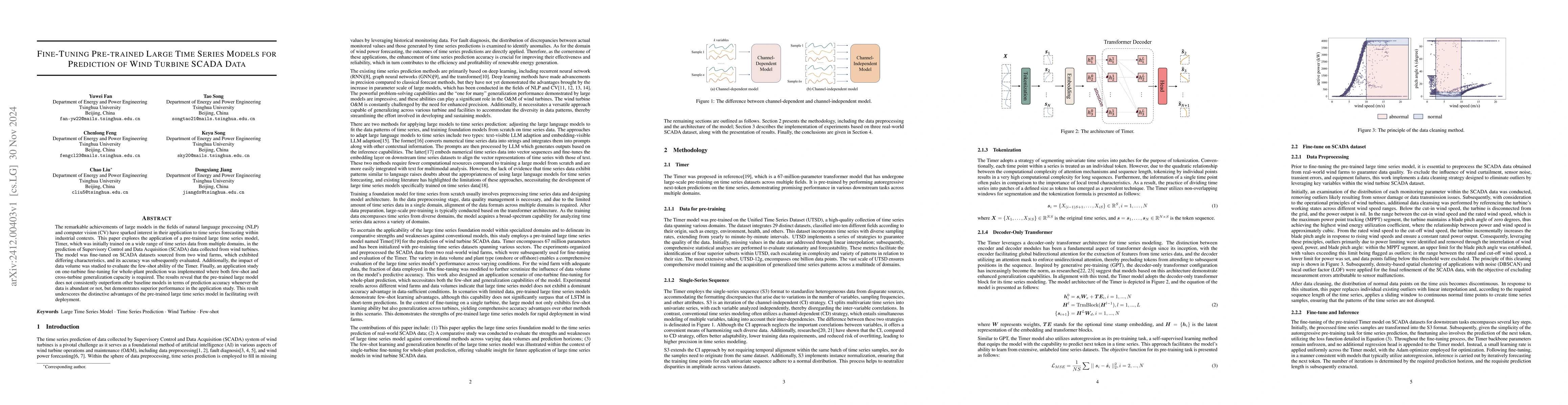 Thumbnail for Fine-Tuning Pre-trained Large Time Series Models for Prediction of Wind
  Turbine SCADA Data