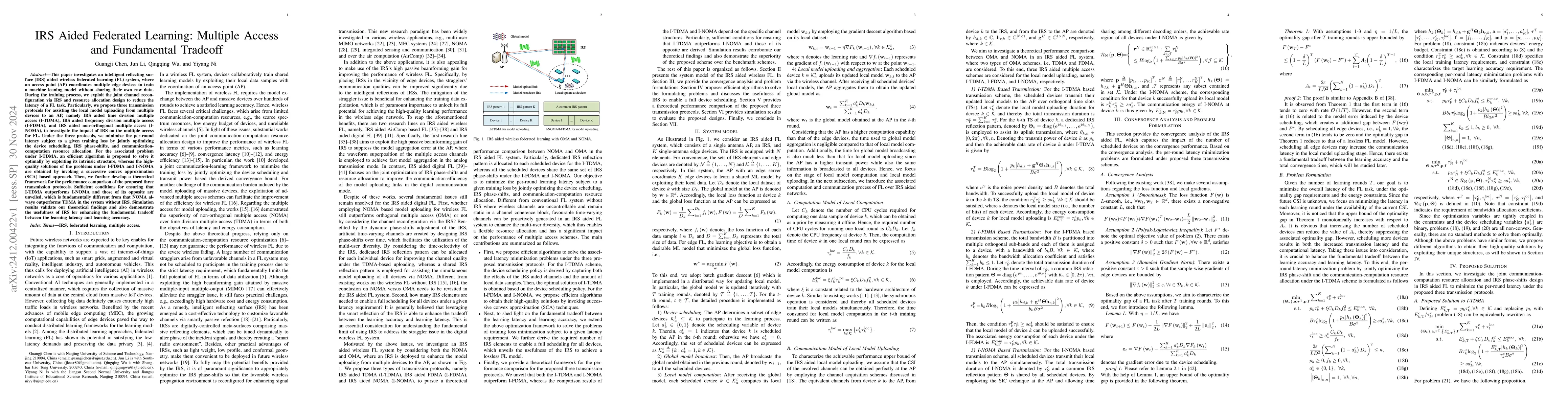 Thumbnail for IRS Aided Federated Learning: Multiple Access and Fundamental Tradeoff