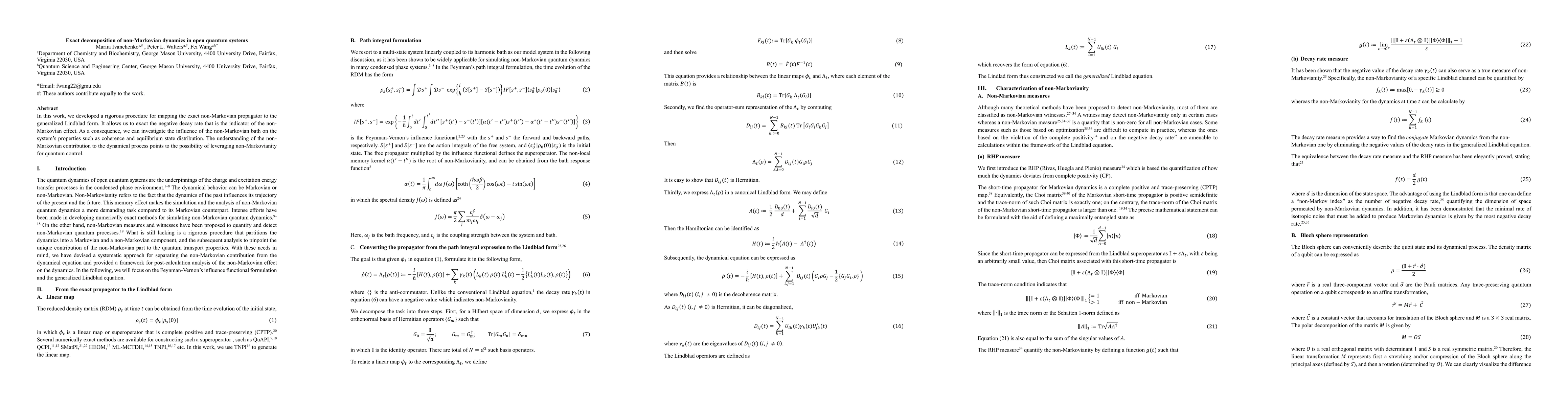 Thumbnail for Exact decomposition of non-Markovian dynamics in open quantum systems