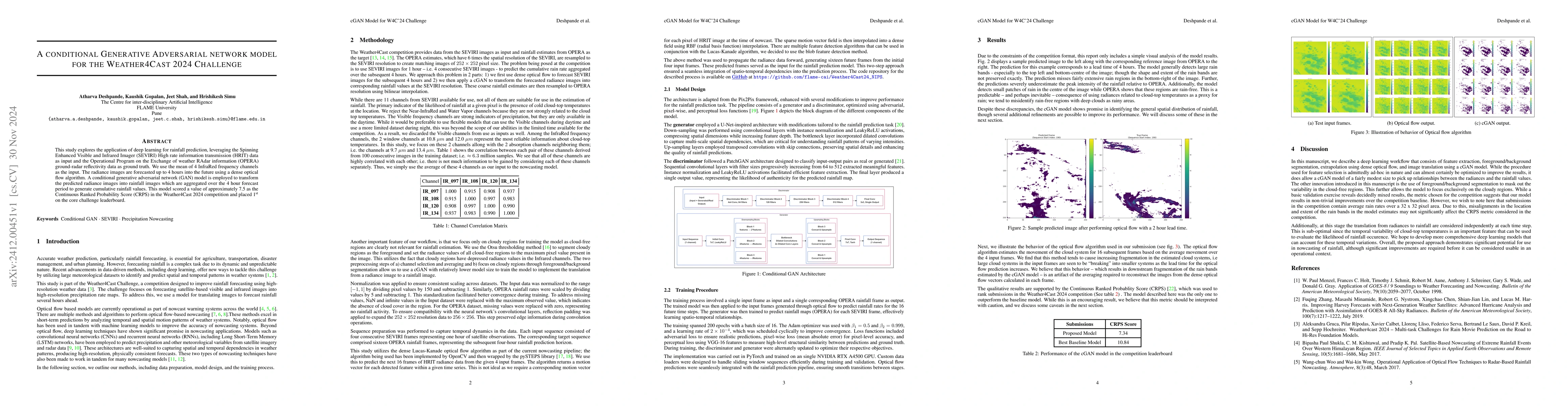 Thumbnail for A conditional Generative Adversarial network model for the Weather4Cast
  2024 Challenge