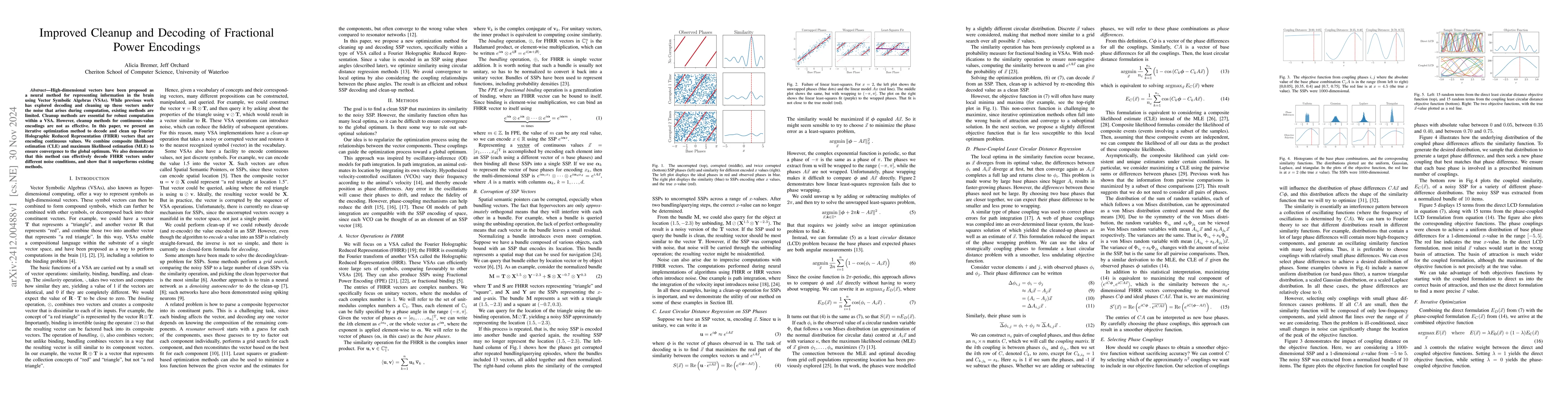 Thumbnail for Improved Cleanup and Decoding of Fractional Power Encodings