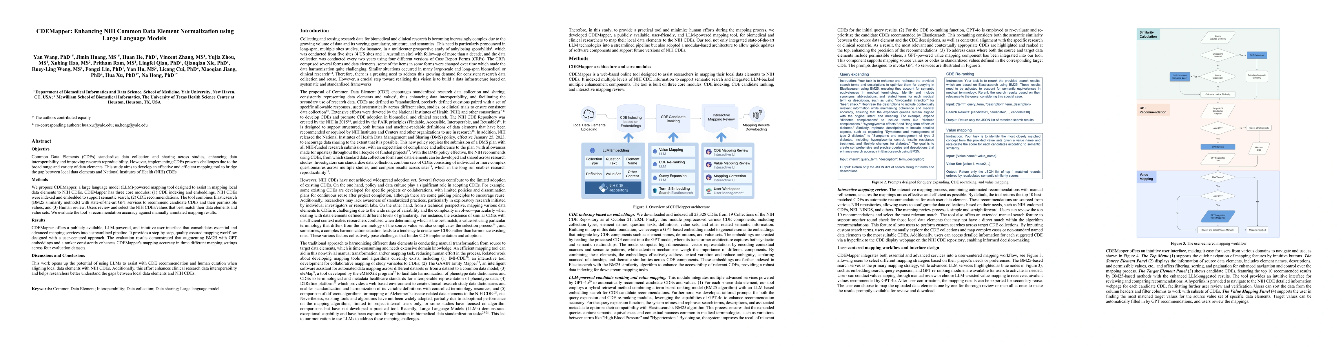 Thumbnail for CDEMapper: Enhancing NIH Common Data Element Normalization using Large
  Language Models