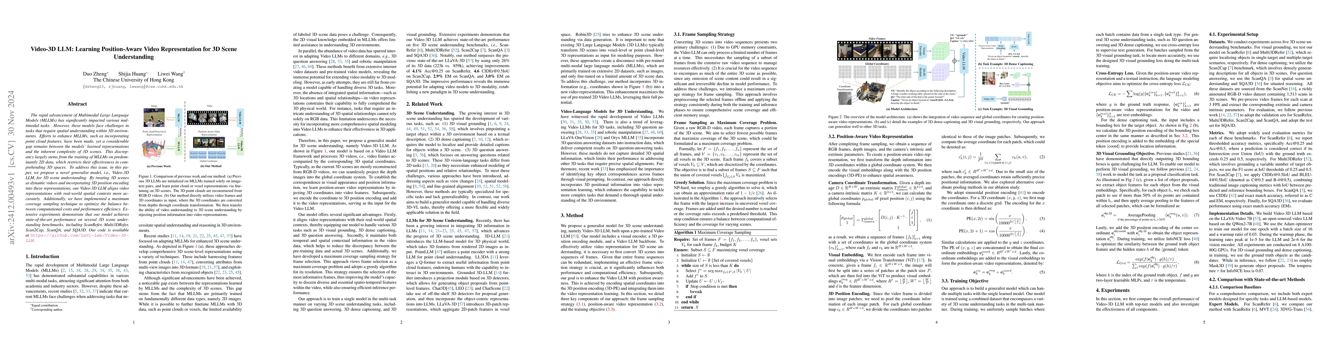 Thumbnail for Video-3D LLM: Learning Position-Aware Video Representation for 3D Scene
  Understanding